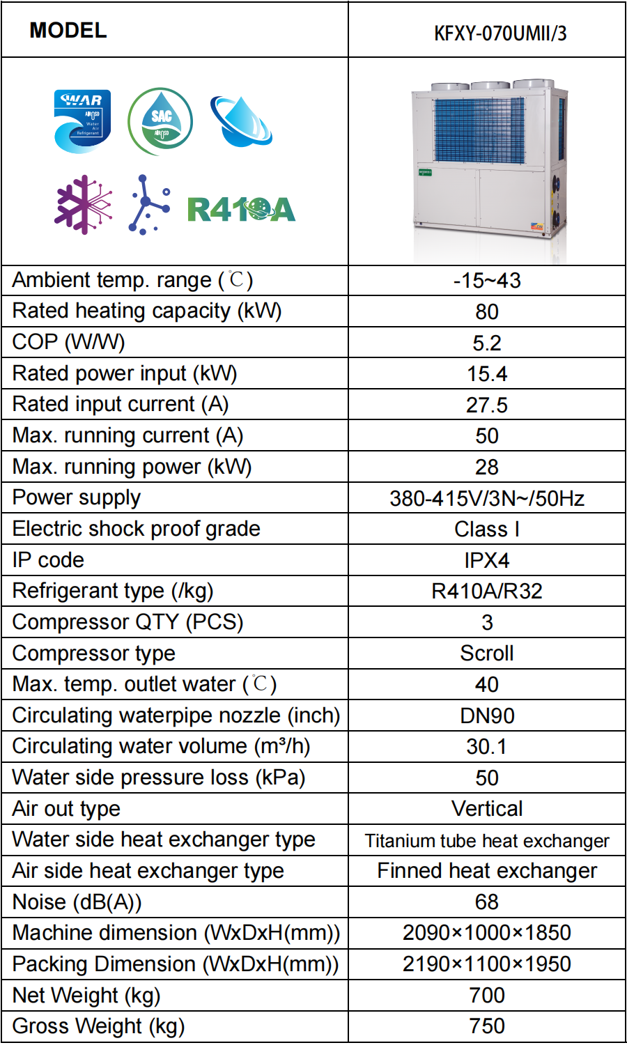 ON/OFF Swimming Pool Heat Pump